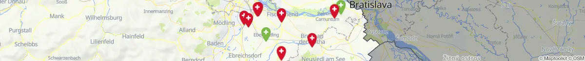 Kartenansicht für Apotheken-Notdienste in der Nähe von Bruck an der Leitha (Niederösterreich)